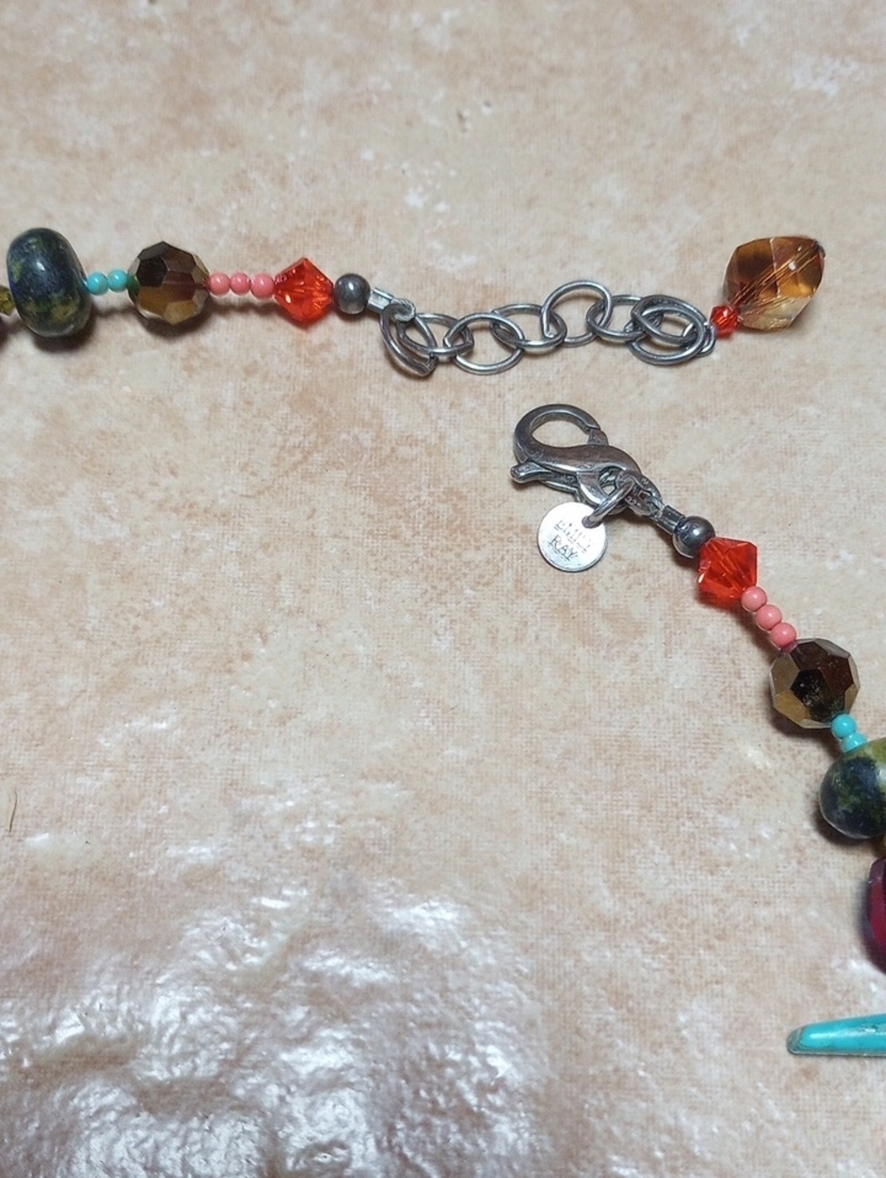 Emily Ray Turquoise, Brown & Multicolor Beaded Pendant Necklace - Picture 4 of 7